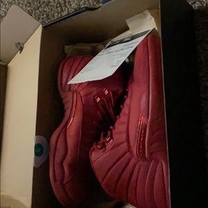 All red jordan retro 12 $120